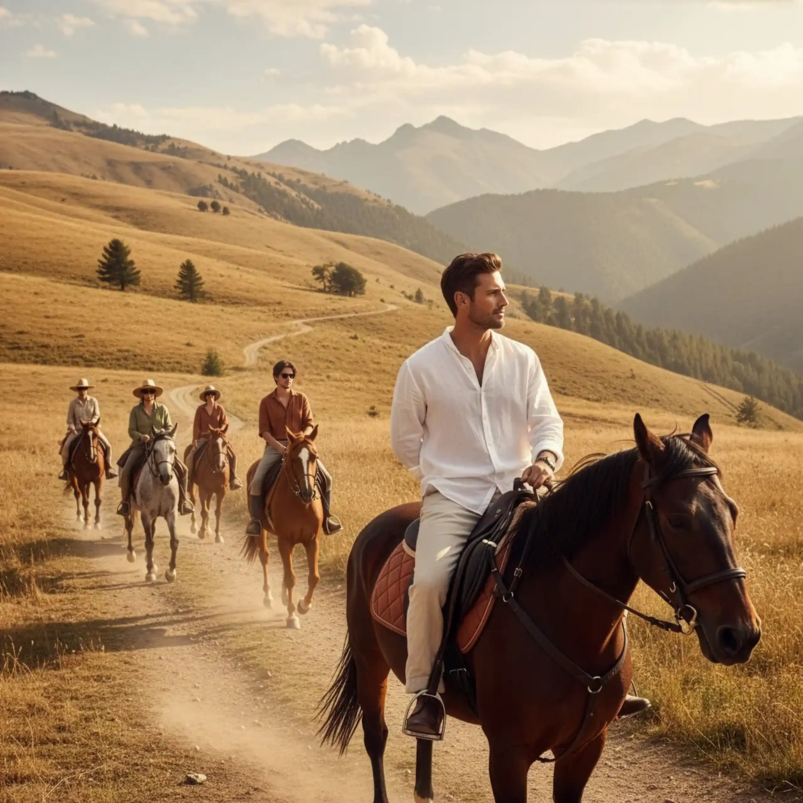 Horse back riding photo